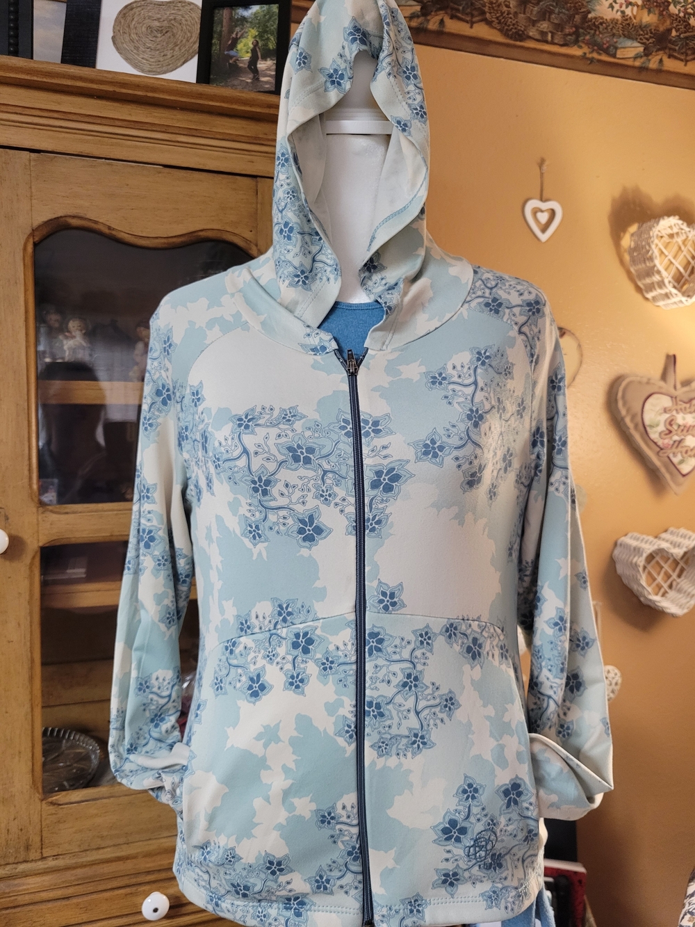 Vintage Patagonia Rhythm Floral Full Zip Hooded Jacket Women’s Small Blue Y2K